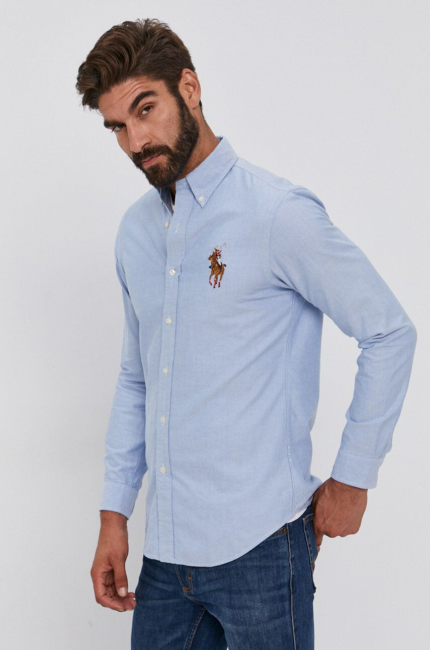 Polo Ralph Lauren Bavlněné tričko pánské regular s límečkem button-down - Pepit.cz