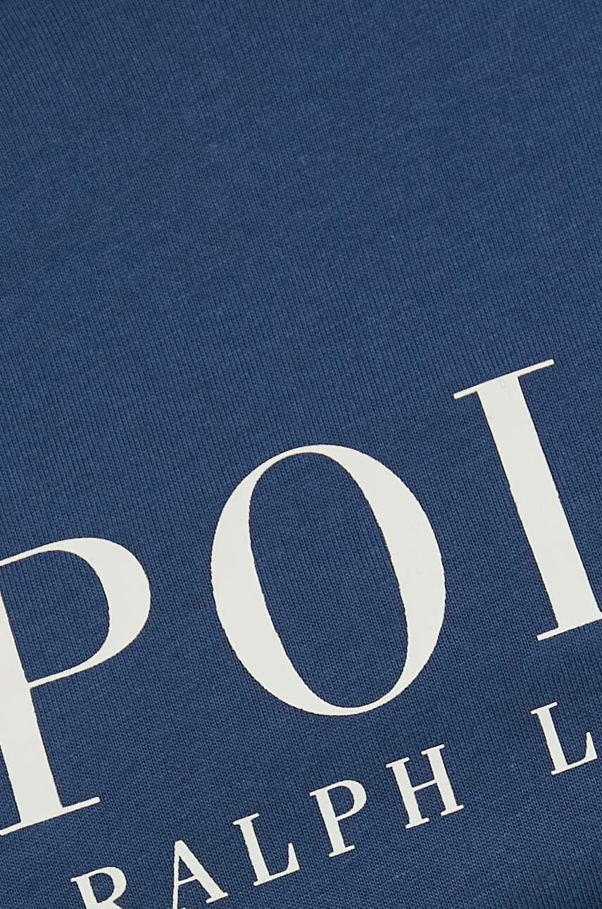 Polo Ralph Lauren Bavlněná košile s dlouhým rukávem tmavomodrá barva s potiskem - Pepit.cz