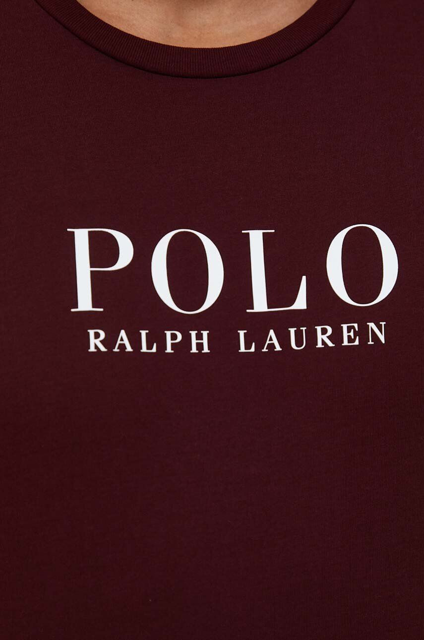 Polo Ralph Lauren Bavlněná košile s dlouhým rukávem vínová barva s potiskem - Pepit.cz