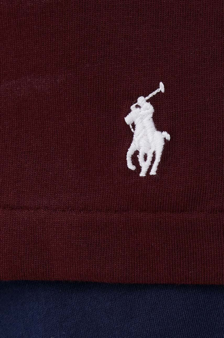 Polo Ralph Lauren Bavlněná košile s dlouhým rukávem vínová barva s potiskem - Pepit.cz