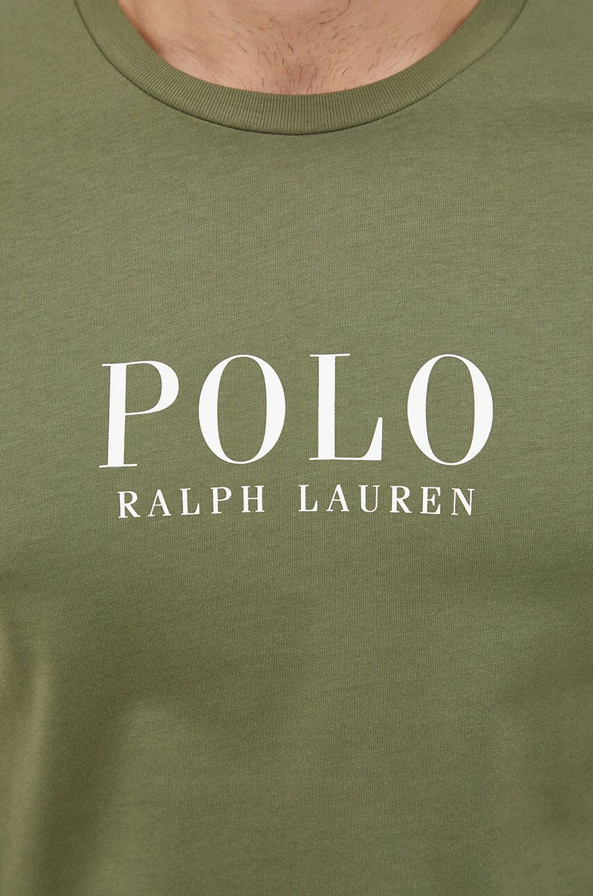 Polo Ralph Lauren Bavlněné pyžamové tričko zelená barva s potiskem - Pepit.cz