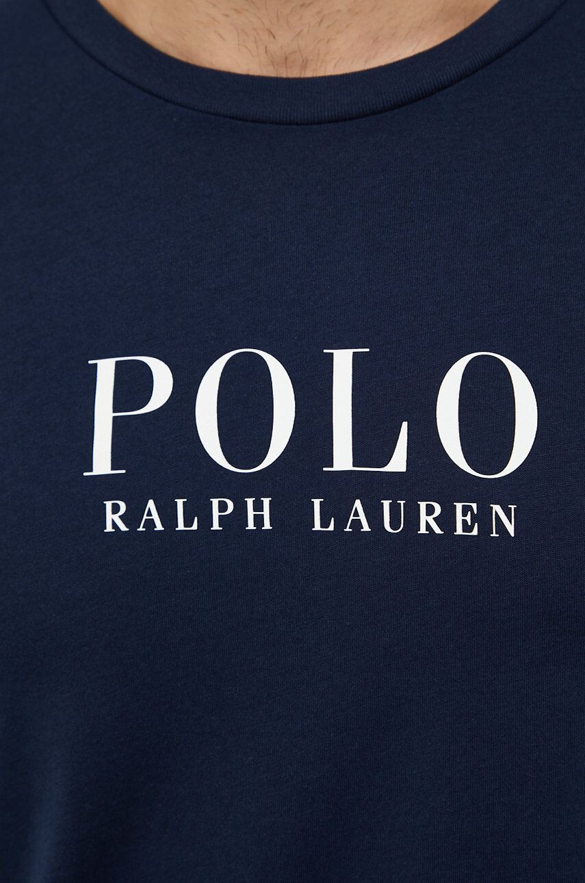 Polo Ralph Lauren Bavlněné pyžamové tričko tmavomodrá barva s potiskem - Pepit.cz