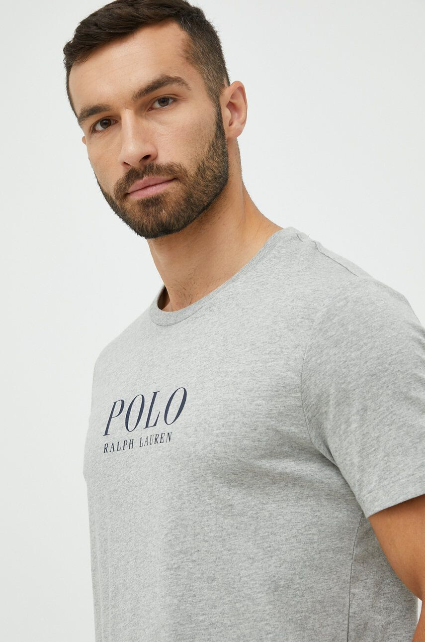 Polo Ralph Lauren Bavlněné pyžamové tričko vínová barva s potiskem - Pepit.cz