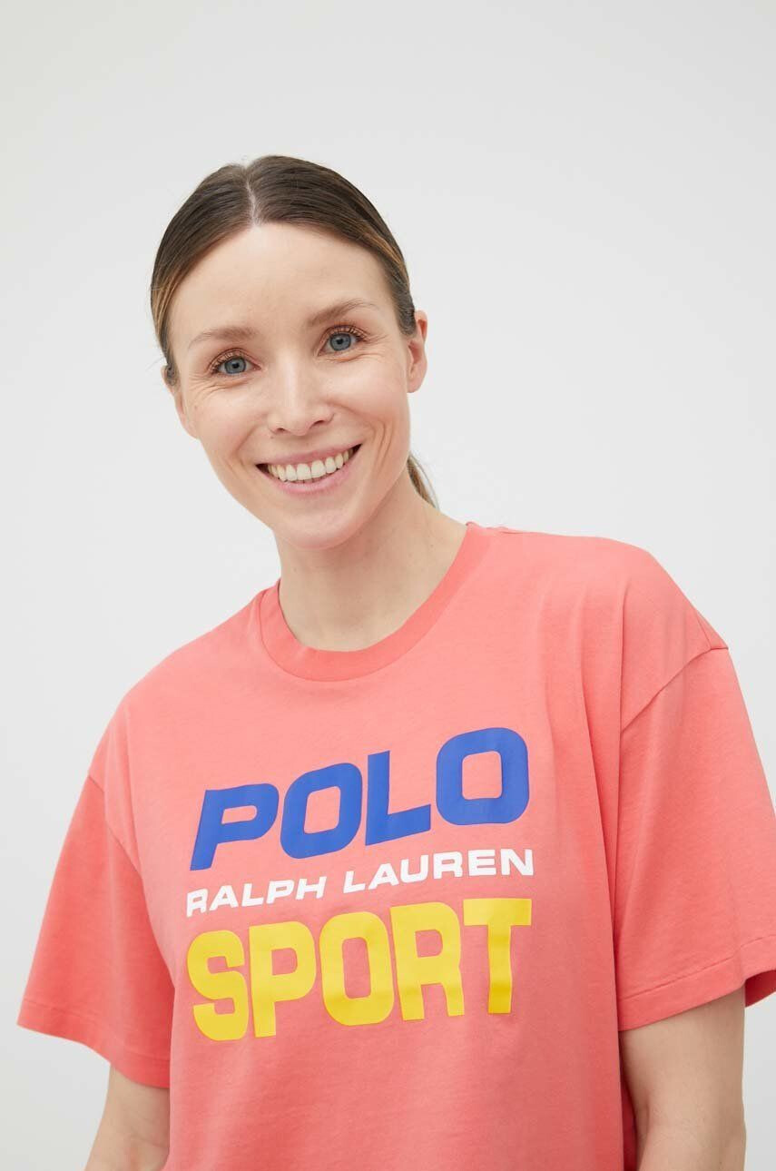 Polo Ralph Lauren Bavlněné tričko růžová barva - Pepit.cz