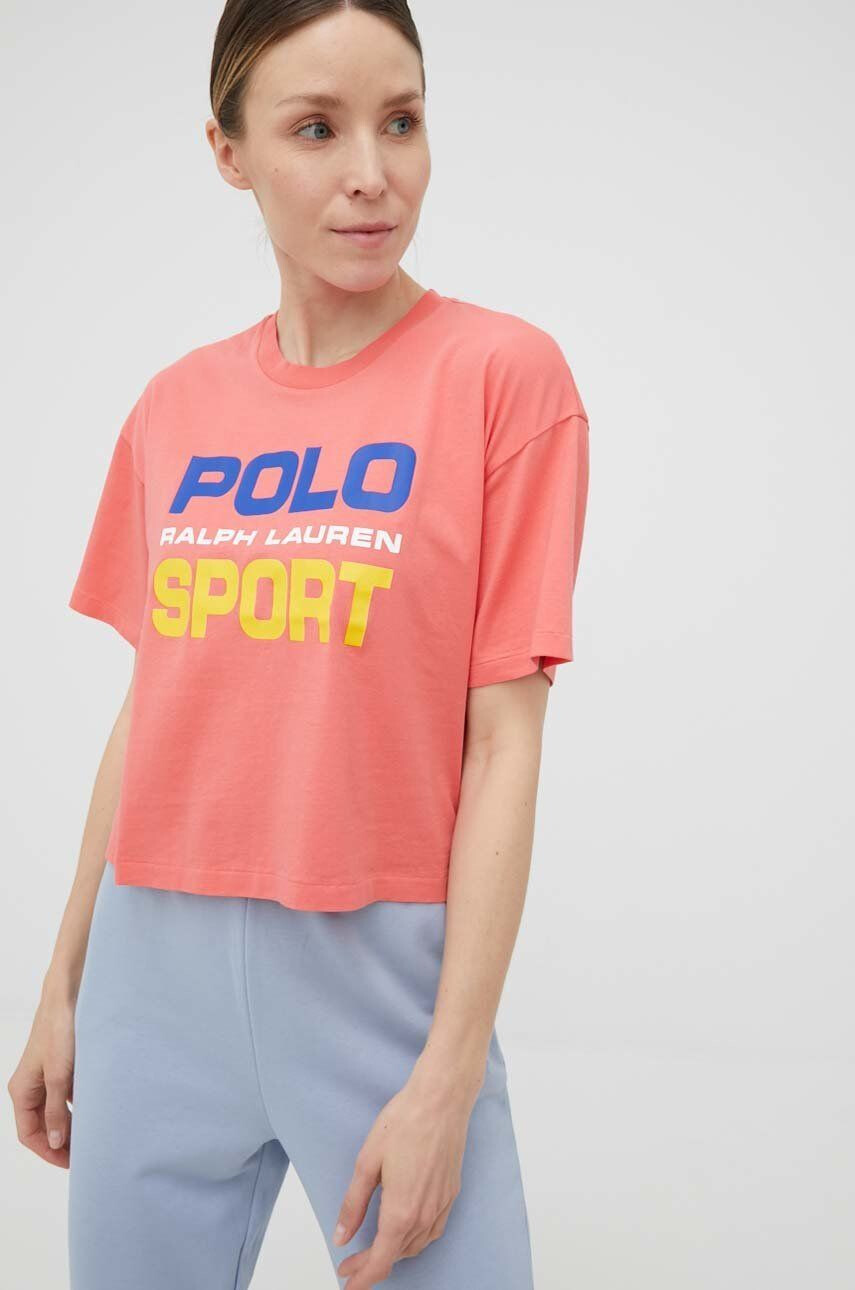 Polo Ralph Lauren Bavlněné tričko růžová barva - Pepit.cz