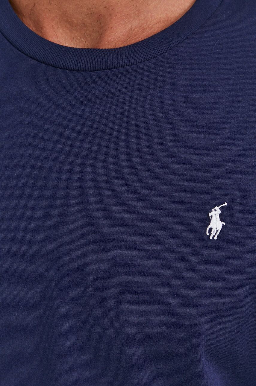 Polo Ralph Lauren Bavlněné tričko tmavomodrá barva hladké - Pepit.cz