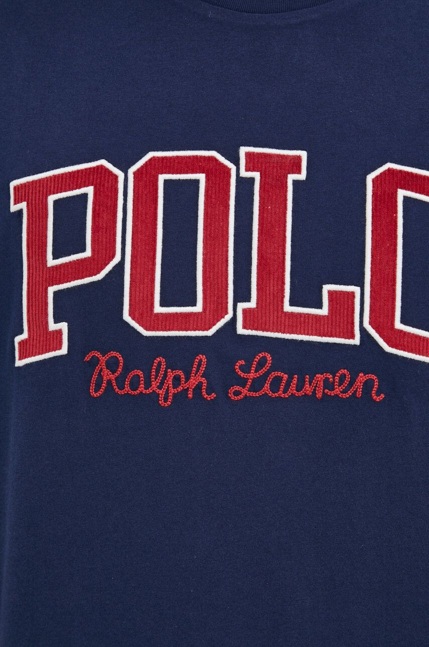 Polo Ralph Lauren Bavlněné tričko černá barva s aplikací - Pepit.cz