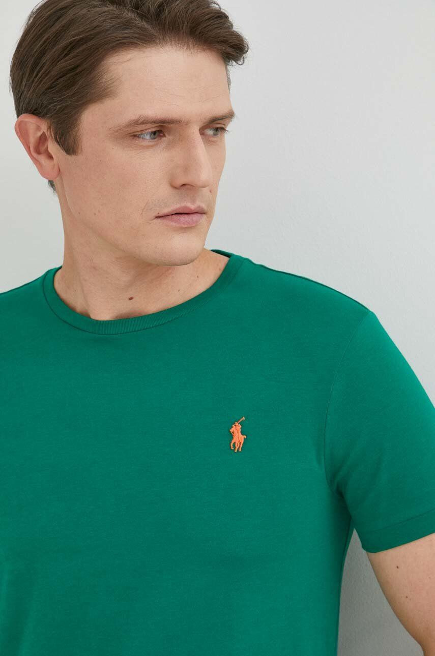 Polo Ralph Lauren Bavlněné tričko fialová barva regular s límečkem button-down - Pepit.cz