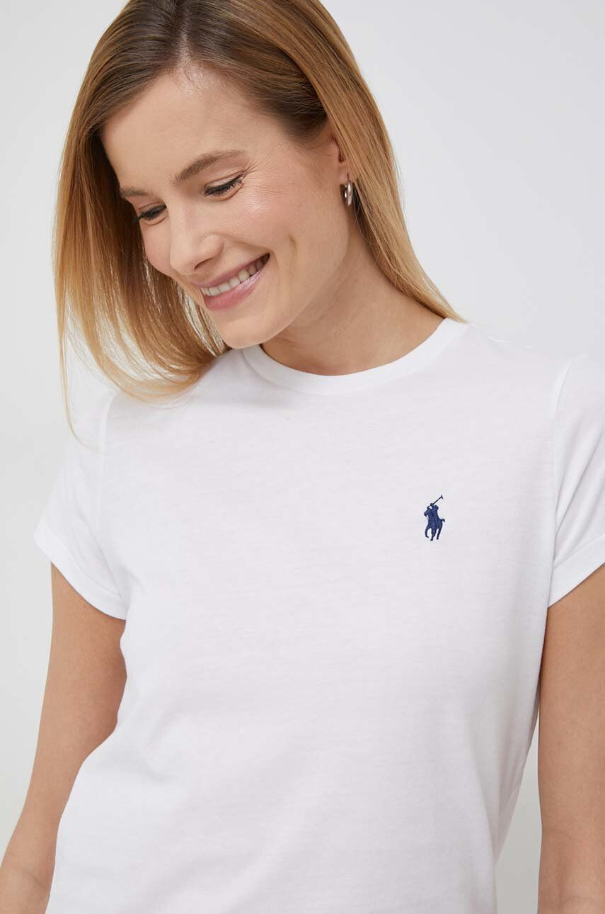 Polo Ralph Lauren Bavlněné tričko bílá barva - Pepit.cz