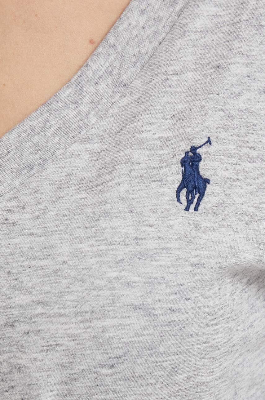 Polo Ralph Lauren Bavlněné tričko šedá barva - Pepit.cz