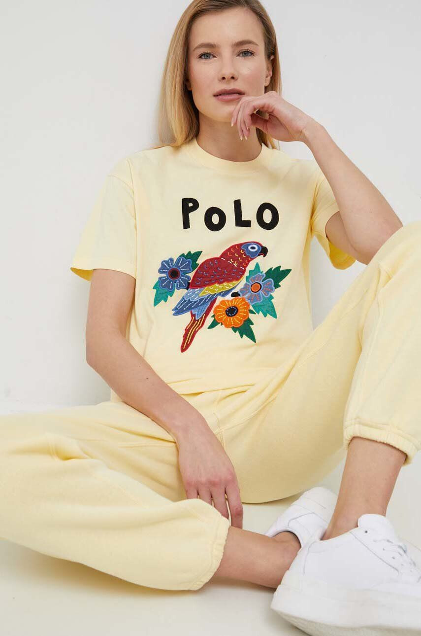 Polo Ralph Lauren Bavlněné tričko žlutá barva - Pepit.cz