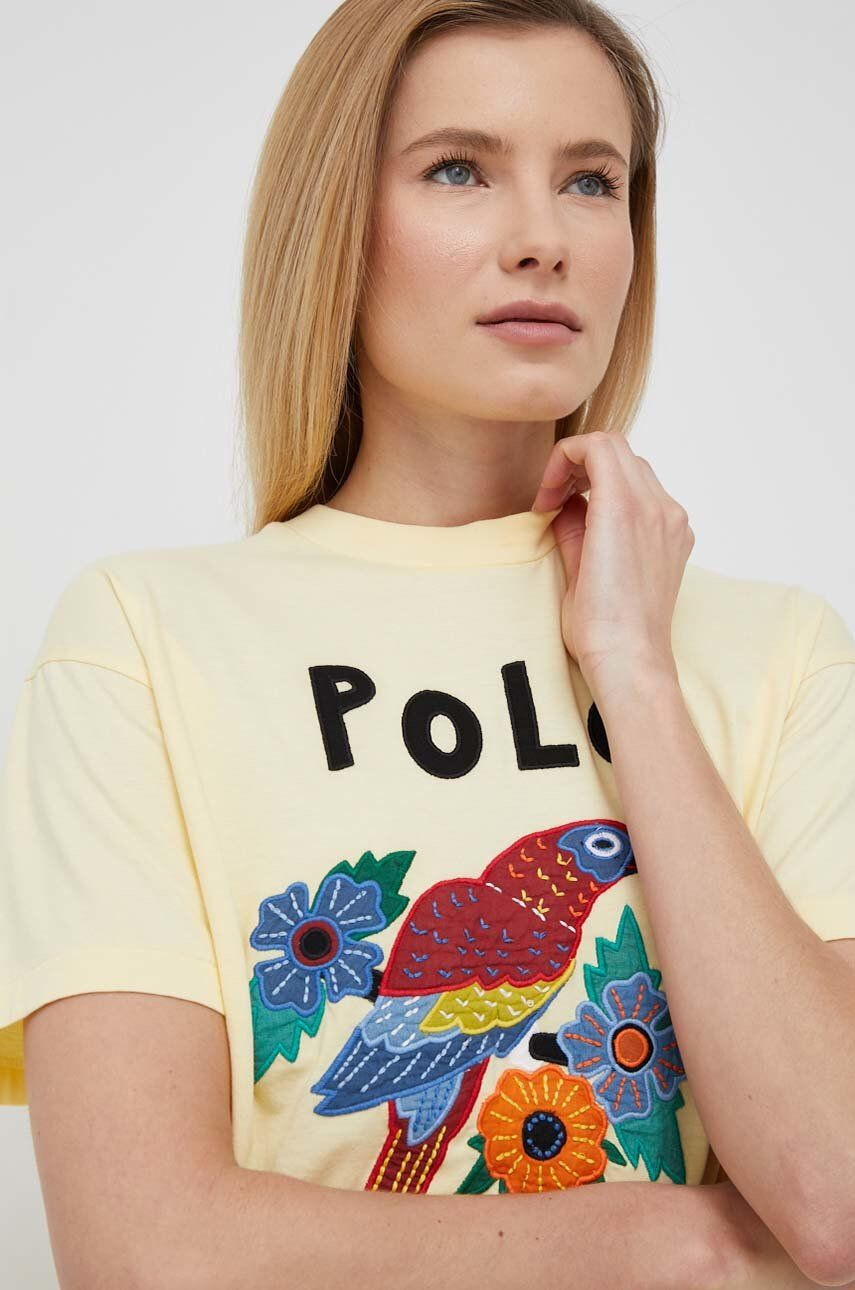 Polo Ralph Lauren Bavlněné tričko žlutá barva - Pepit.cz