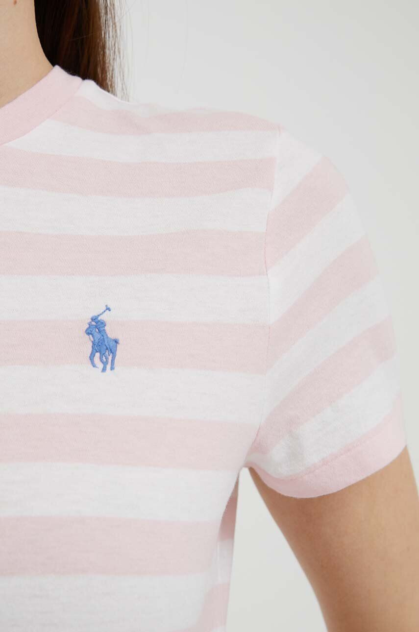 Polo Ralph Lauren Bavlněné tričko růžová barva - Pepit.cz