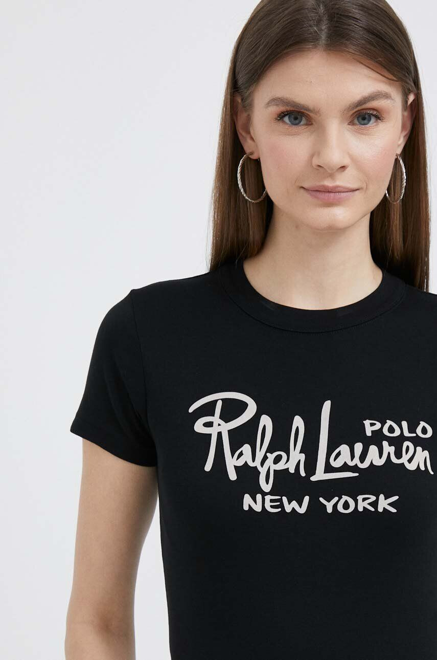 Polo Ralph Lauren Bavlněné tričko černá barva - Pepit.cz