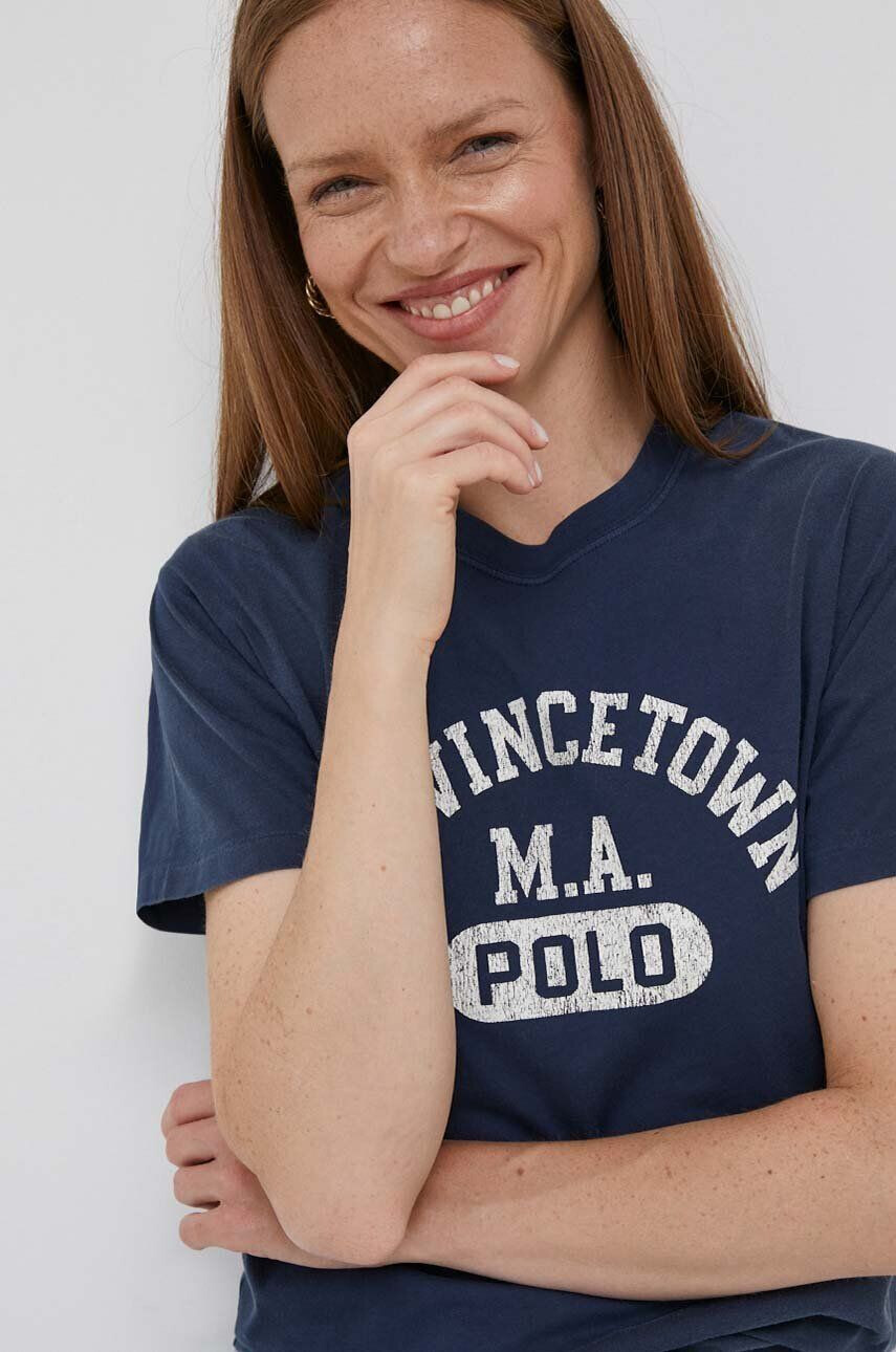 Polo Ralph Lauren Bavlněné tričko tmavomodrá barva - Pepit.cz