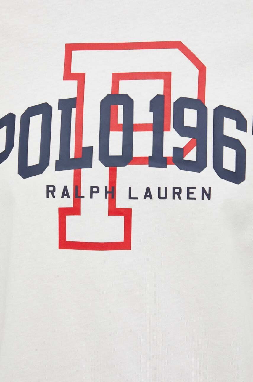 Polo Ralph Lauren Bavlněné tričko bílá barva s potiskem - Pepit.cz