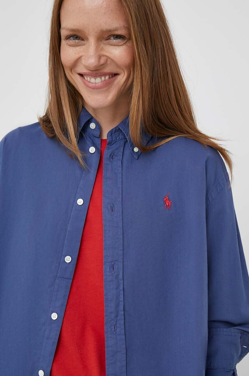 Polo Ralph Lauren Bavlněná košile tmavomodrá barva relaxed s klasickým límcem - Pepit.cz