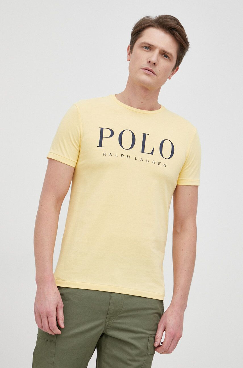 Polo Ralph Lauren Bavlněné tričko žlutá barva hladký - Pepit.cz