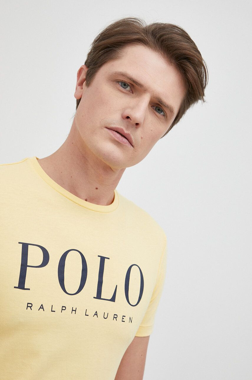 Polo Ralph Lauren Bavlněné tričko žlutá barva hladký - Pepit.cz