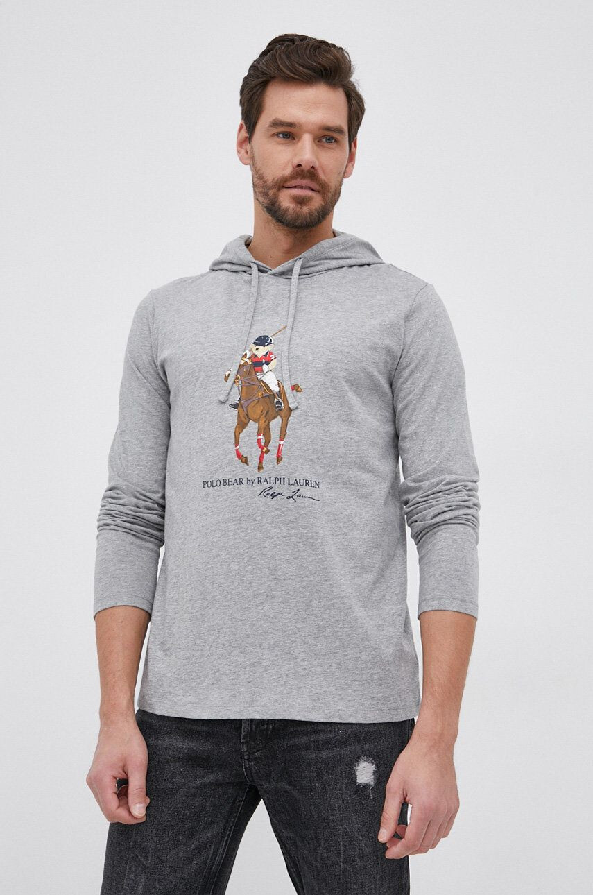 Polo Ralph Lauren Bavlněné tričko s dlouhým rukávem tmavomodrá barva hladký - Pepit.cz