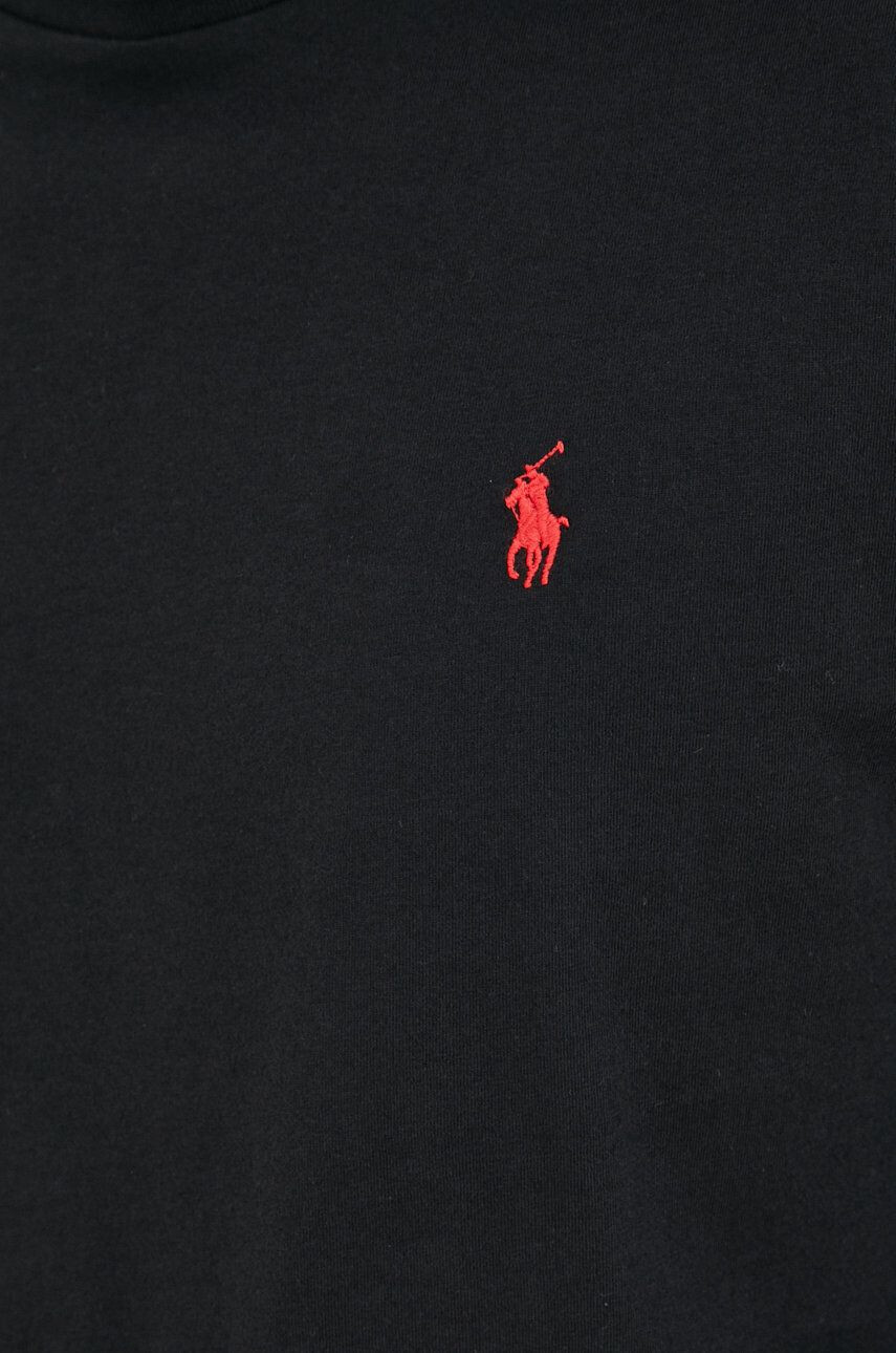 Polo Ralph Lauren Bavlněné tričko s dlouhým rukávem černá barva - Pepit.cz