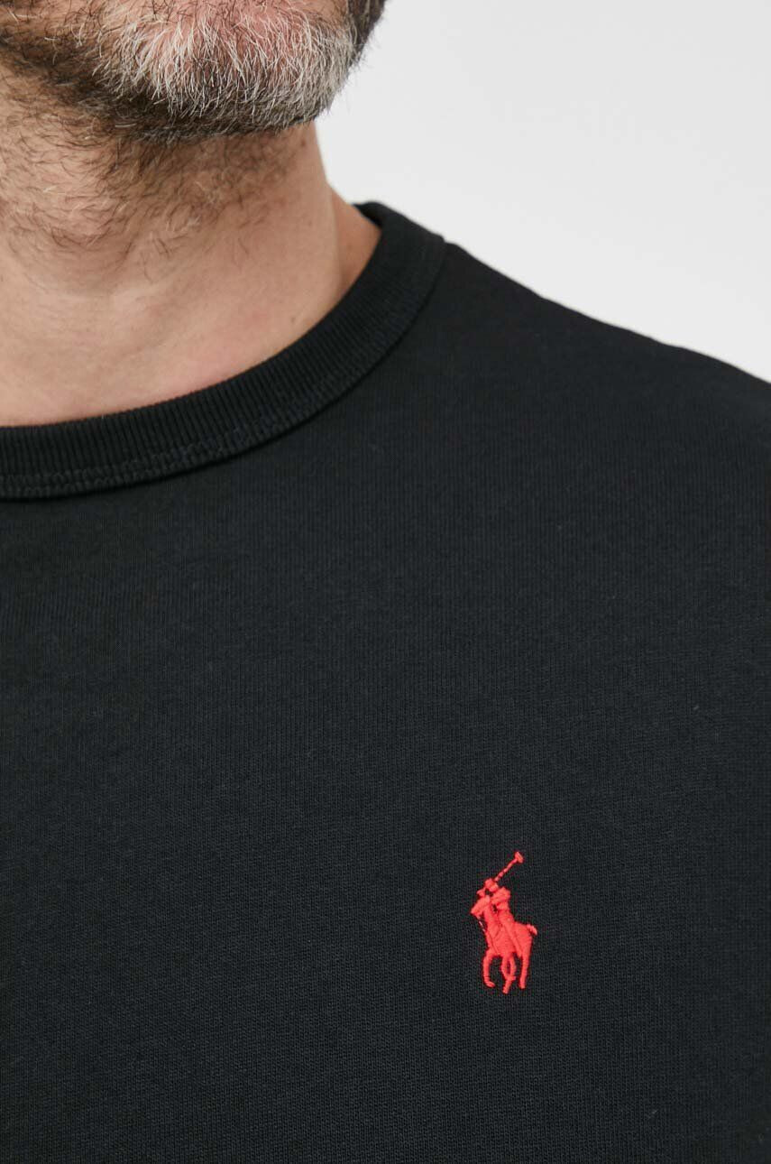 Polo Ralph Lauren Bavlněné tričko s dlouhým rukávem černá barva - Pepit.cz