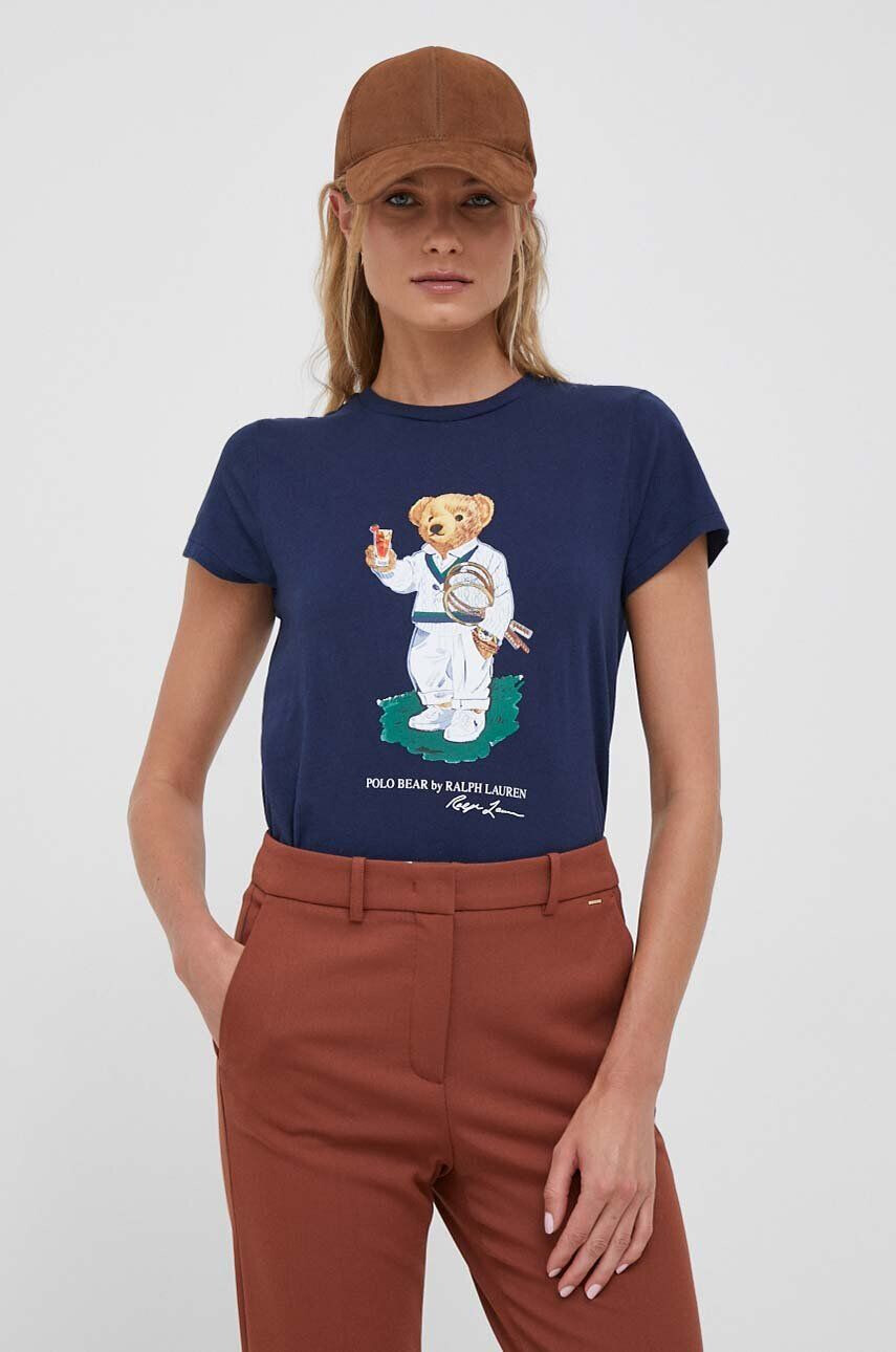 Polo Ralph Lauren Bavlněné tričko x The Championships Wimbledon tmavomodrá barva - Pepit.cz