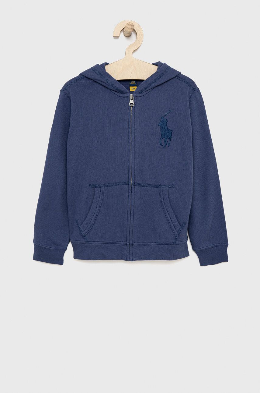 Polo Ralph Lauren Dětská bavlněná mikina tmavomodrá barva hladká - Pepit.cz