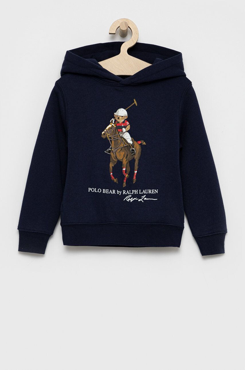 Polo Ralph Lauren Dětská mikina tmavomodrá barva s potiskem - Pepit.cz