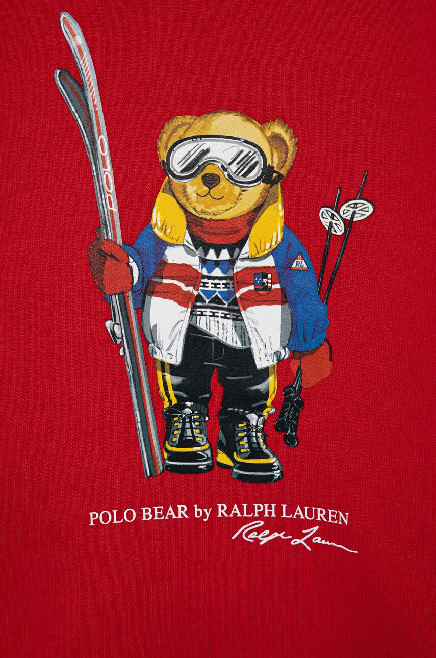 Polo Ralph Lauren Dětská mikina červená barva s potiskem - Pepit.cz