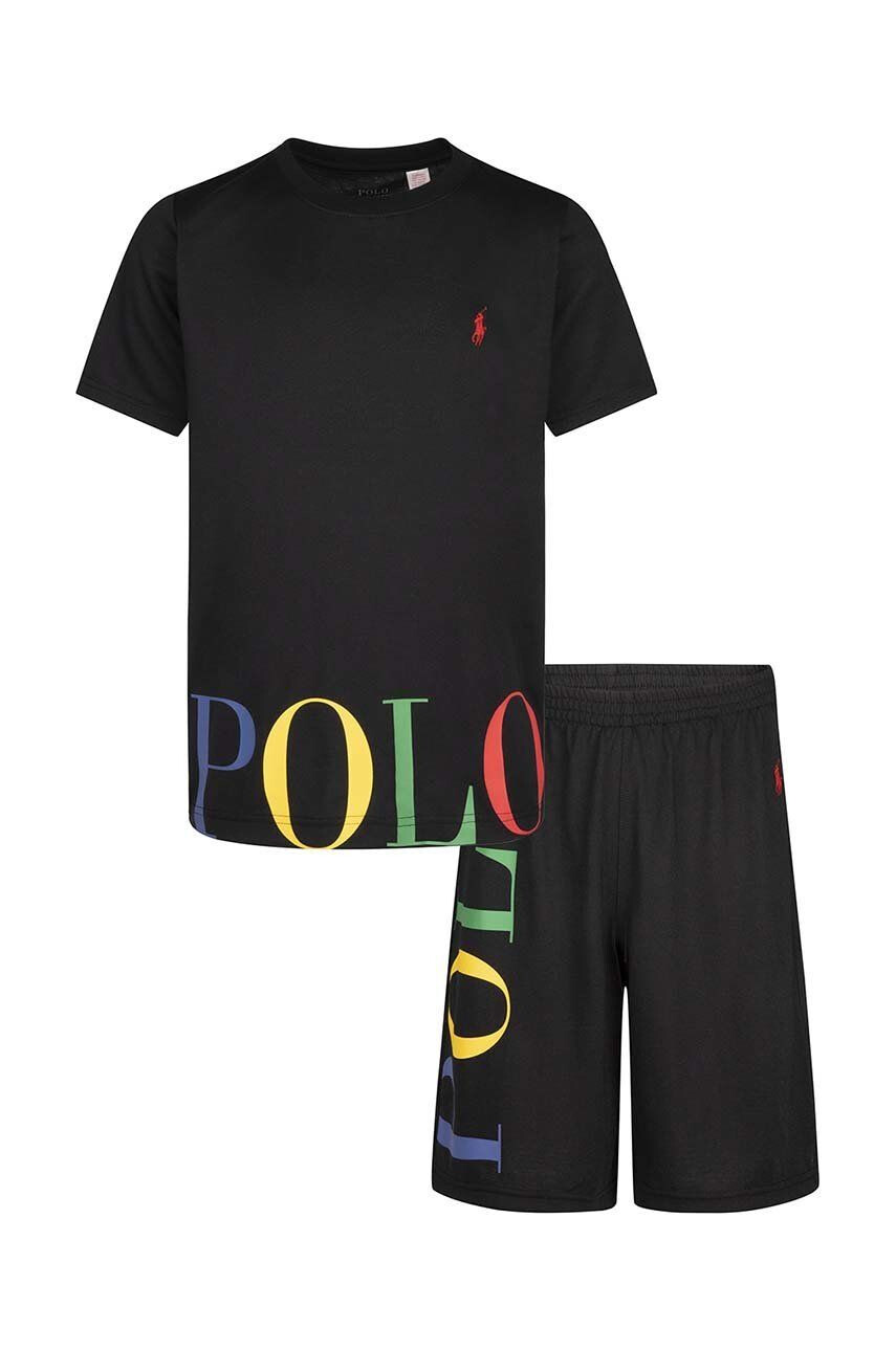 Polo Ralph Lauren Dětské pyžamo černá barva s potiskem - Pepit.cz