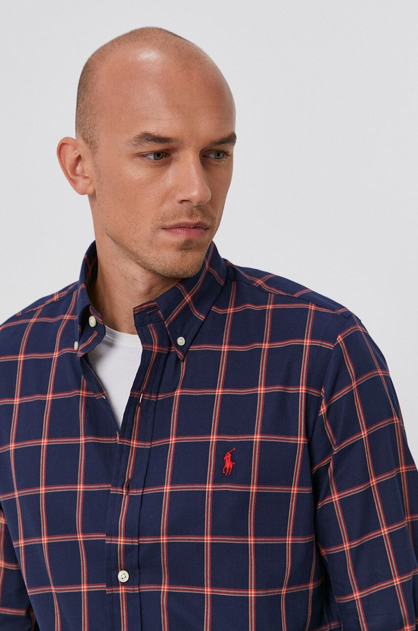 Polo Ralph Lauren Košile pánská tmavomodrá barva slim s límečkem button-down - Pepit.cz