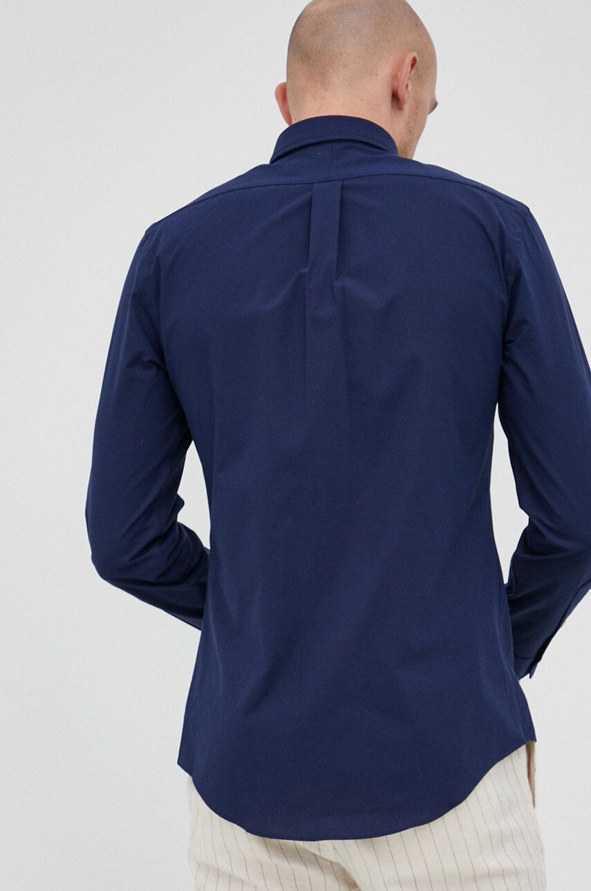 Polo Ralph Lauren Košile pánská tmavomodrá barva slim s límečkem button-down - Pepit.cz