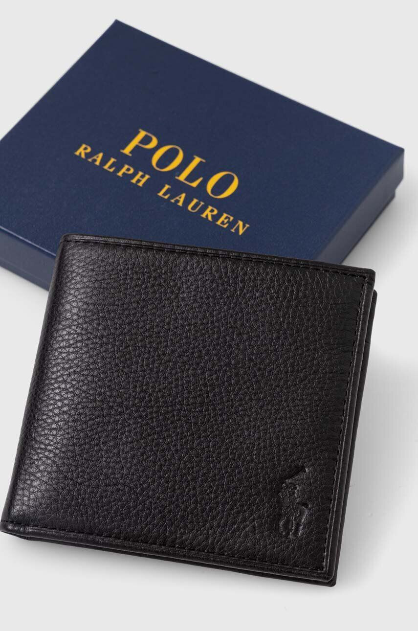 Polo Ralph Lauren Kožená peněženka černá barva - Pepit.cz