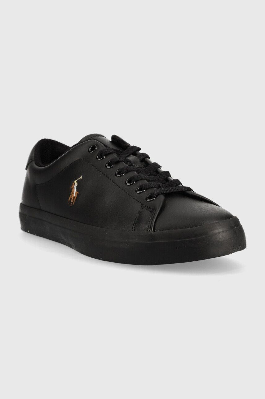 Polo Ralph Lauren Kožené sneakers boty Longwood černá barva - Pepit.cz