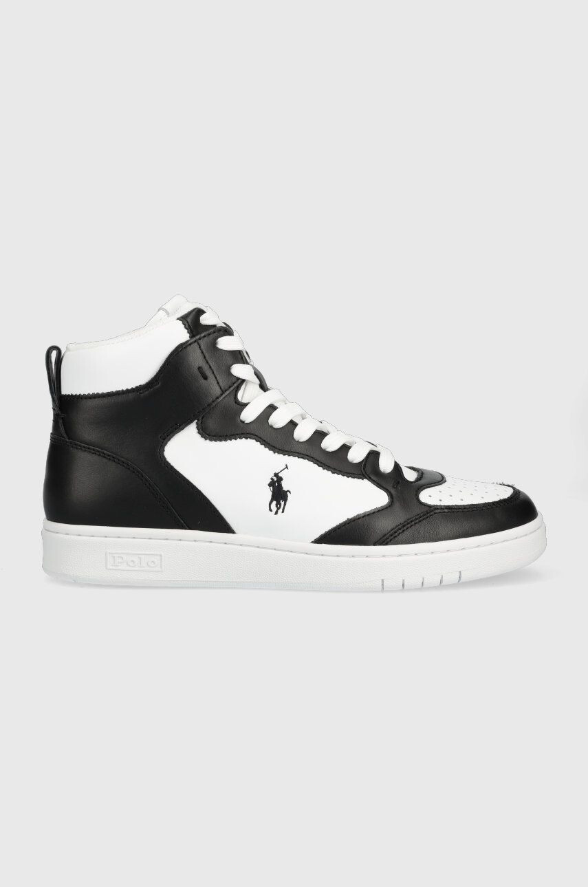 Polo Ralph Lauren Kožené sneakers boty Polo Crt černá barva - Pepit.cz