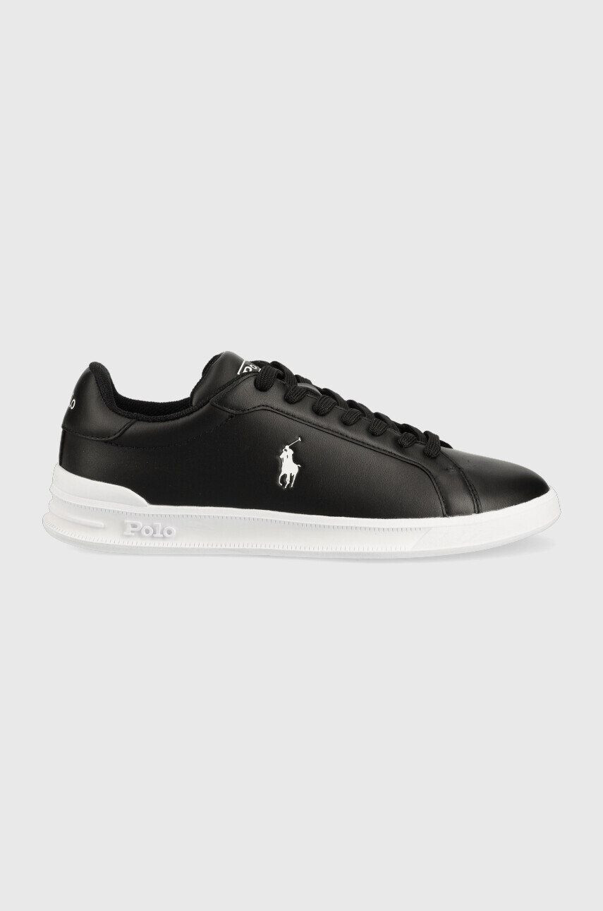 Polo Ralph Lauren Kožené sneakers boty Hrt Ct Ii černá barva - Pepit.cz