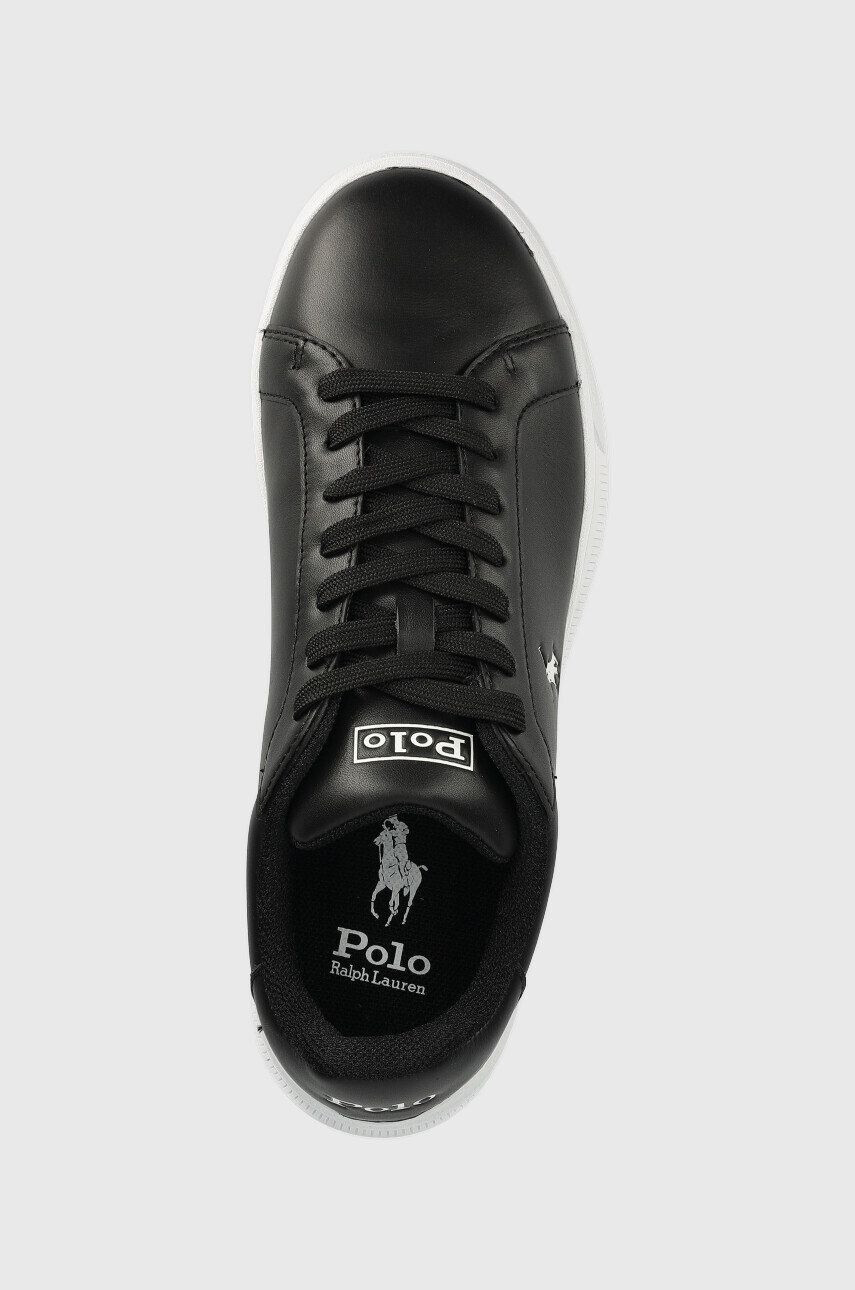 Polo Ralph Lauren Kožené sneakers boty Hrt Ct Ii černá barva - Pepit.cz