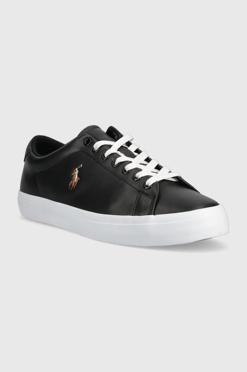 Polo Ralph Lauren Kožené sneakers boty Longwood černá barva - Pepit.cz