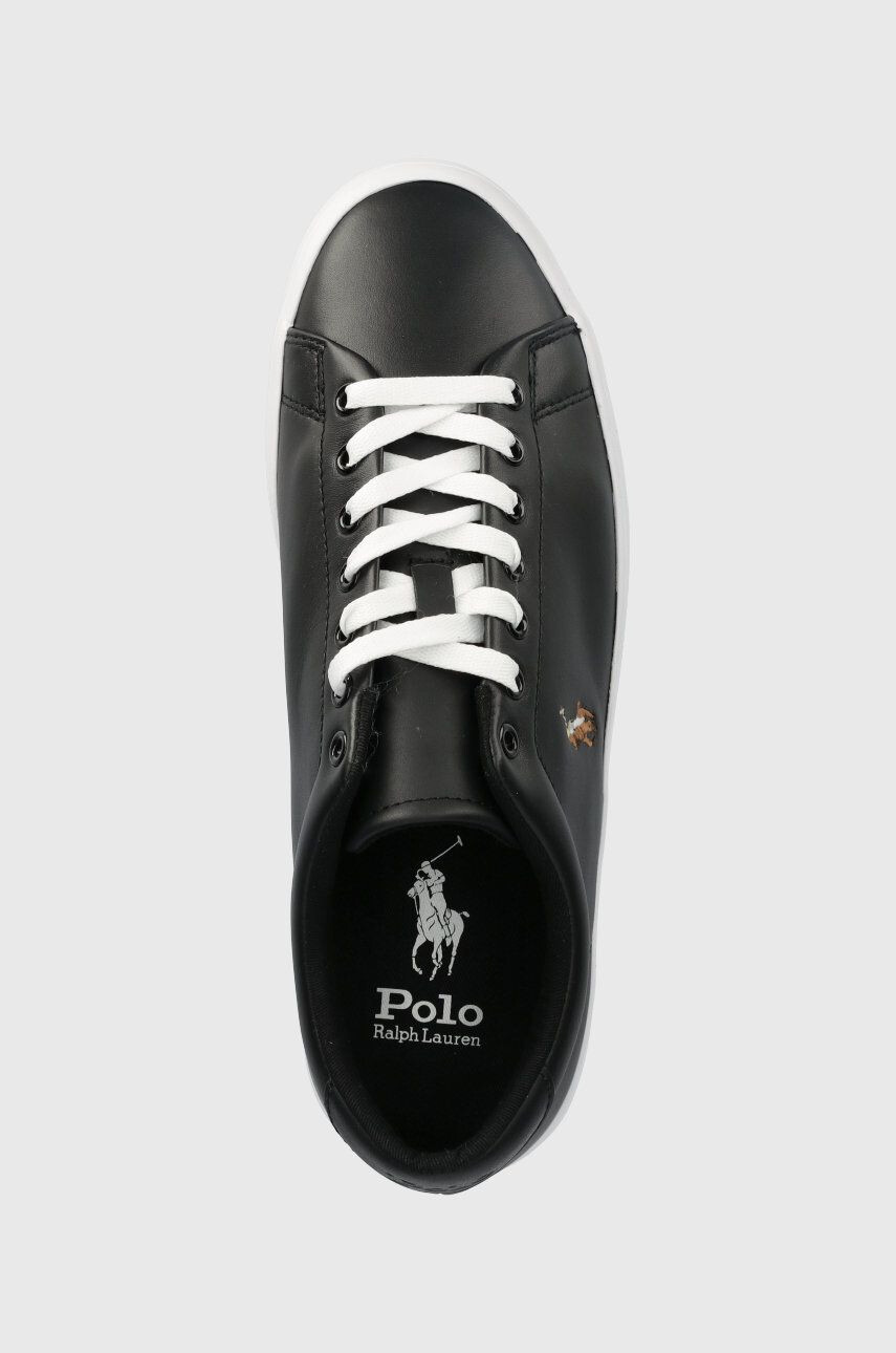 Polo Ralph Lauren Kožené sneakers boty Longwood černá barva - Pepit.cz