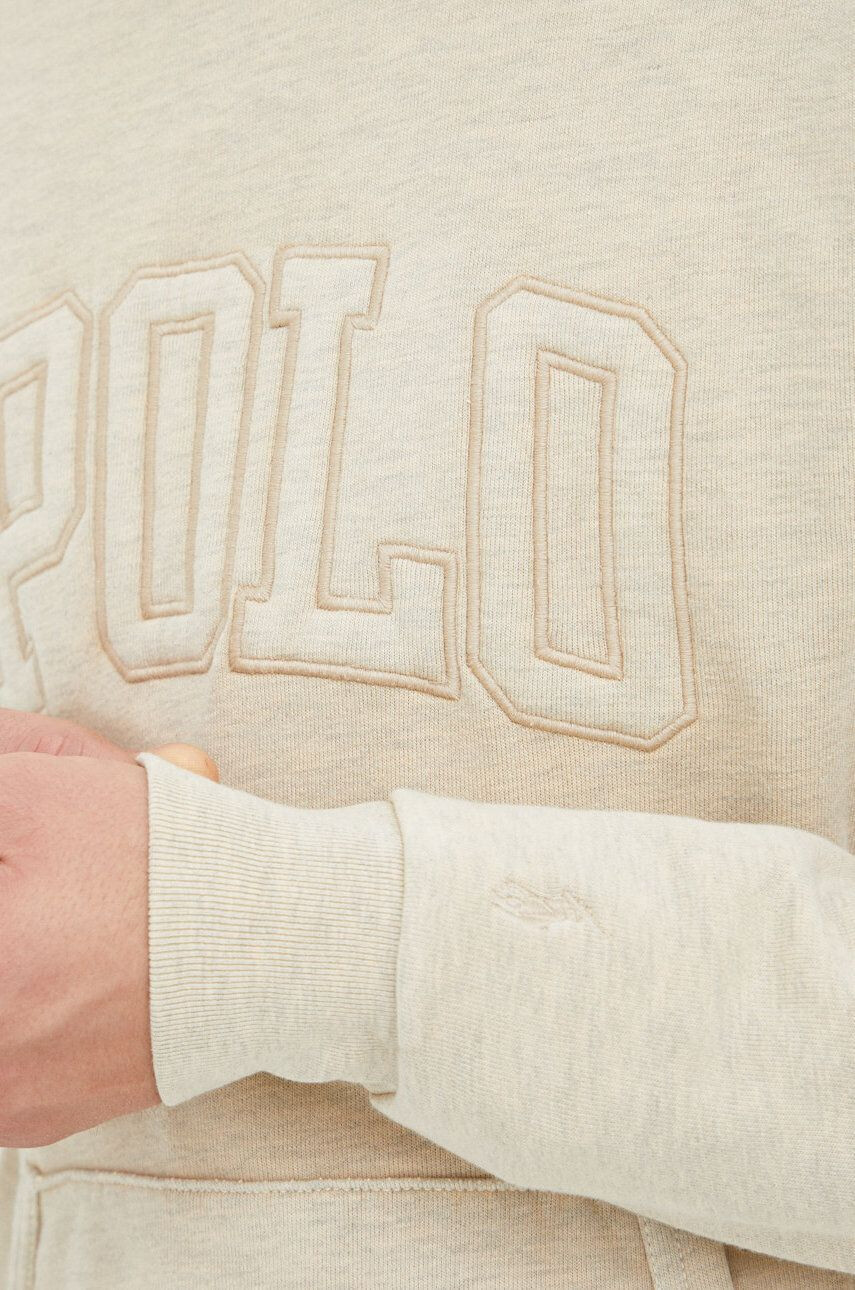 Polo Ralph Lauren Mikina pánská béžová barva s kapucí s aplikací - Pepit.cz