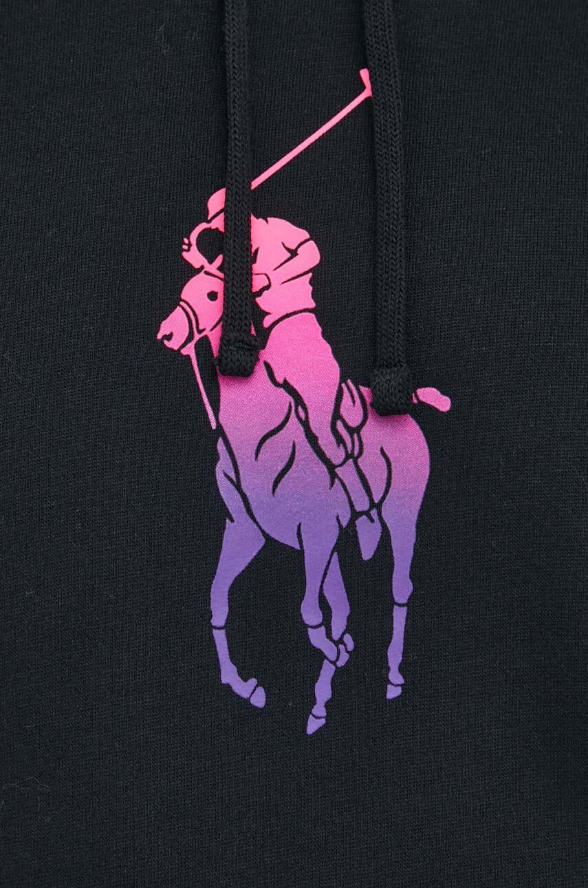 Polo Ralph Lauren Mikina pánská černá barva s kapucí s potiskem - Pepit.cz