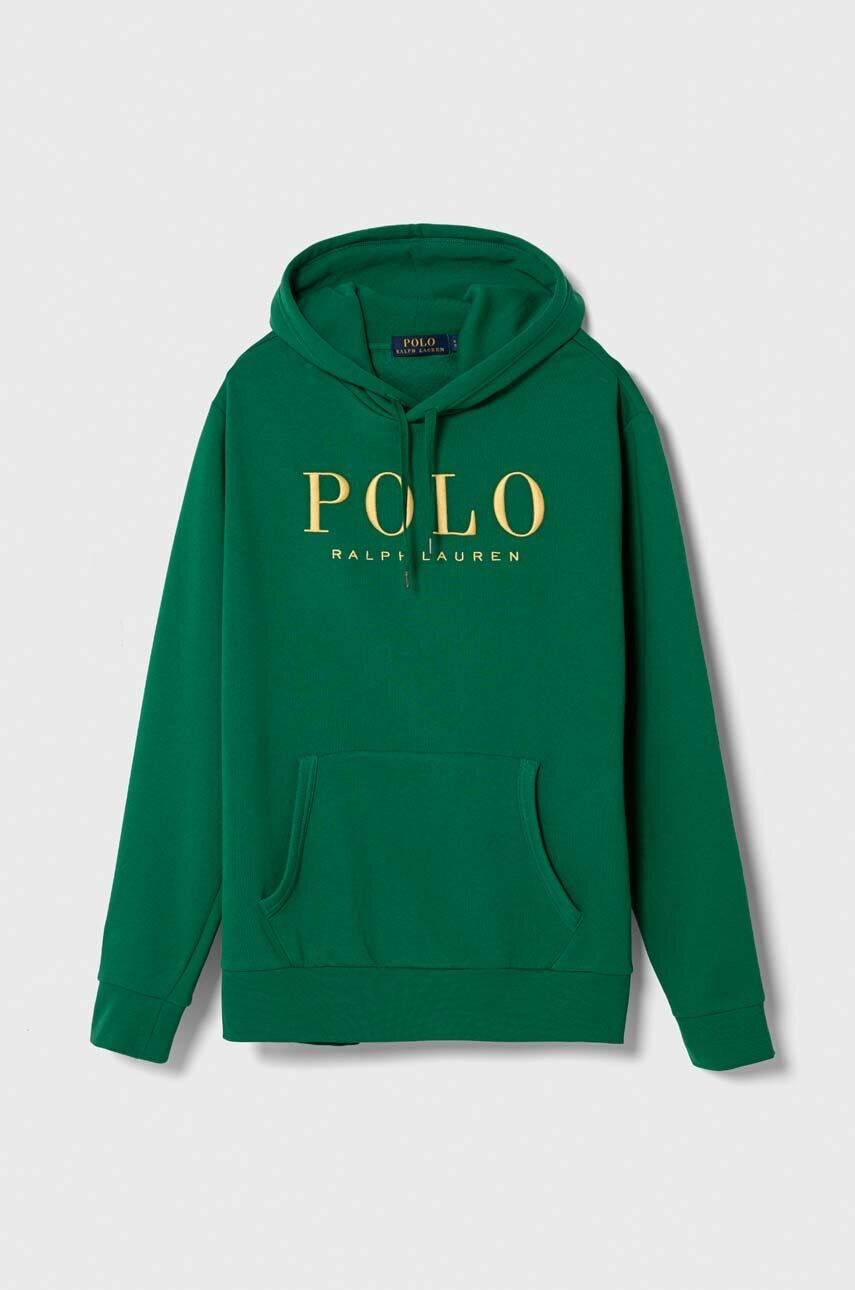 Polo Ralph Lauren Mikina pánská zelená barva s kapucí s aplikací - Pepit.cz