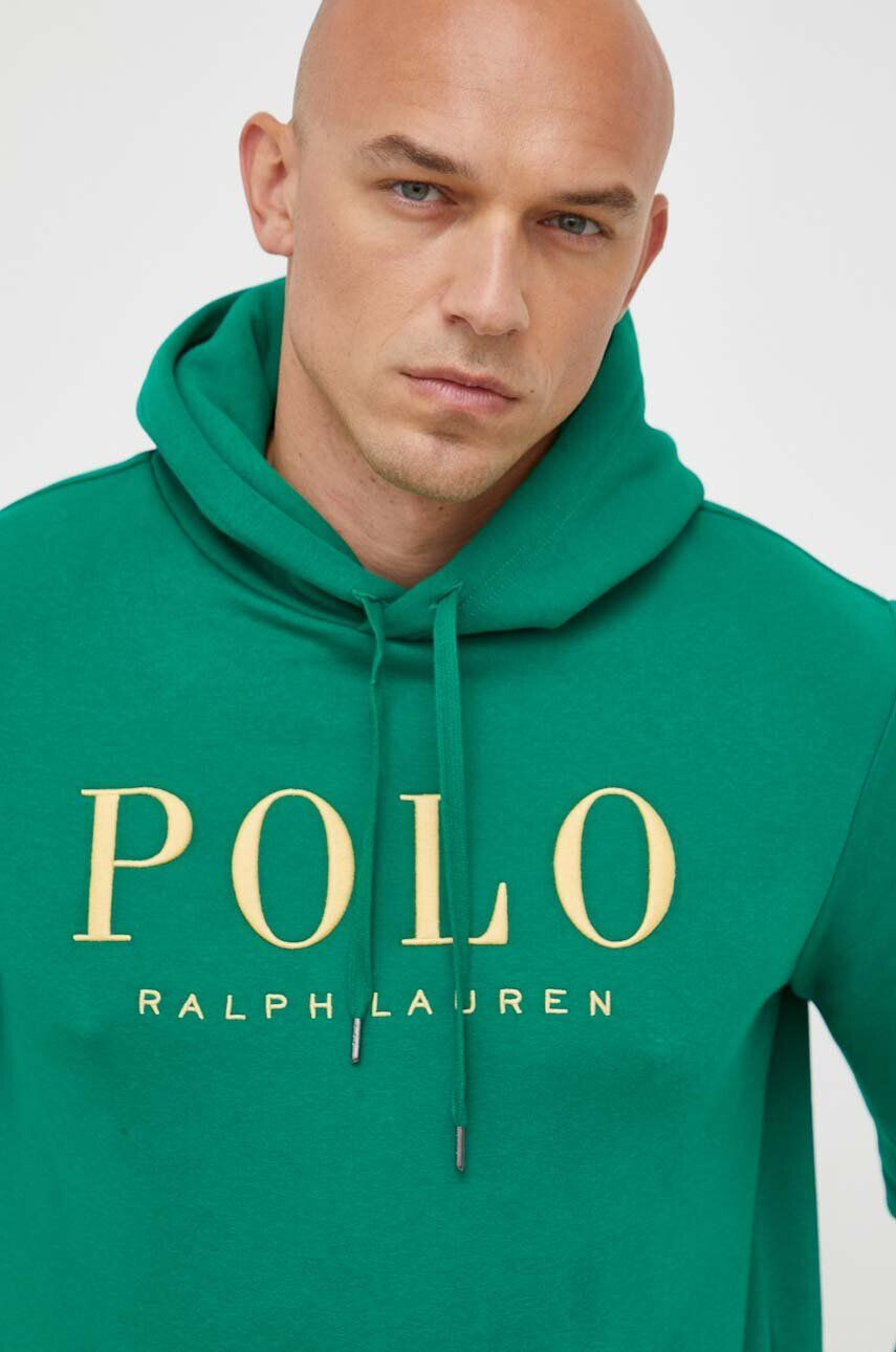 Polo Ralph Lauren Mikina pánská zelená barva s kapucí s aplikací - Pepit.cz