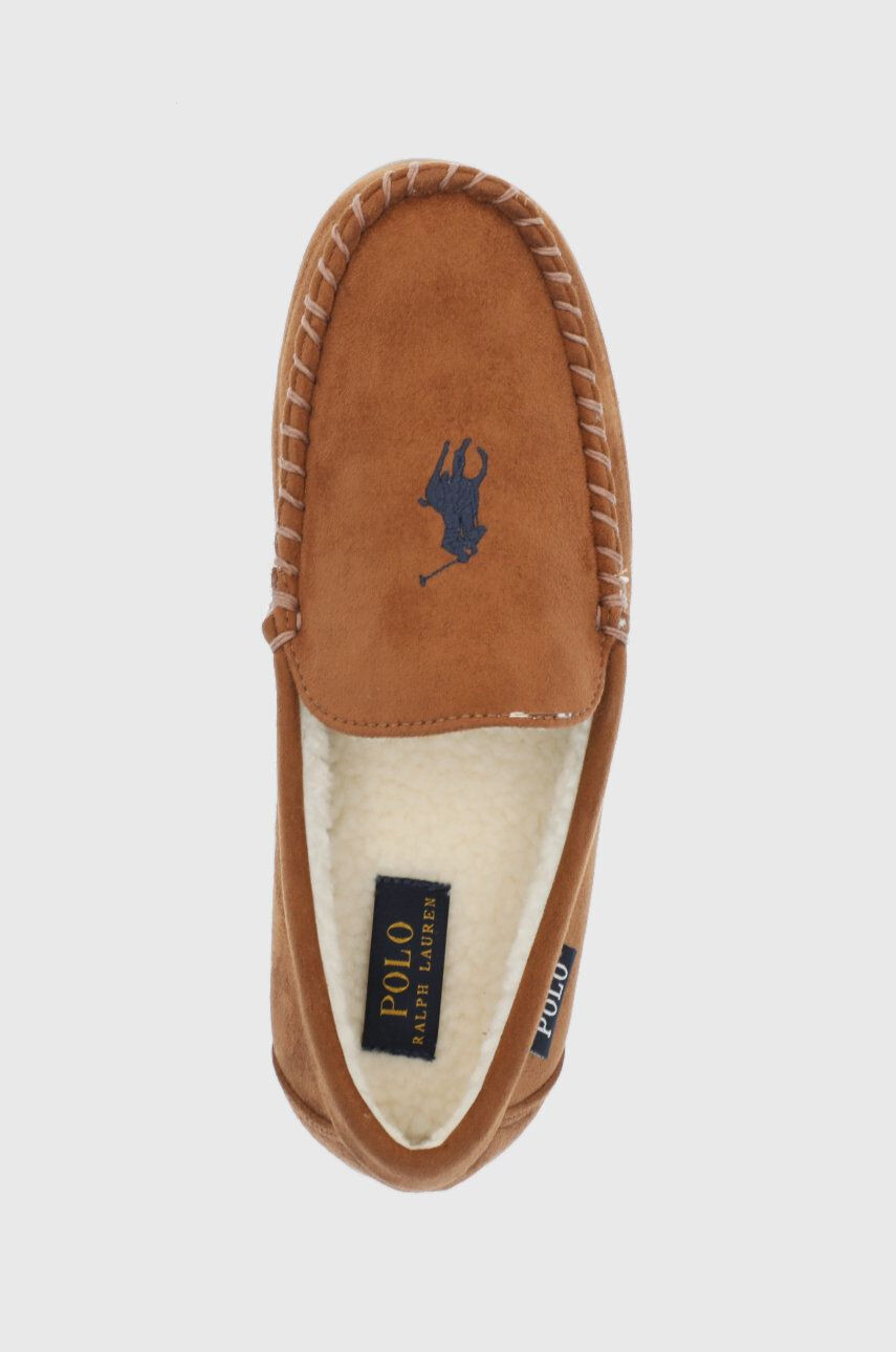 Polo Ralph Lauren Pantofle hnědá barva - Pepit.cz