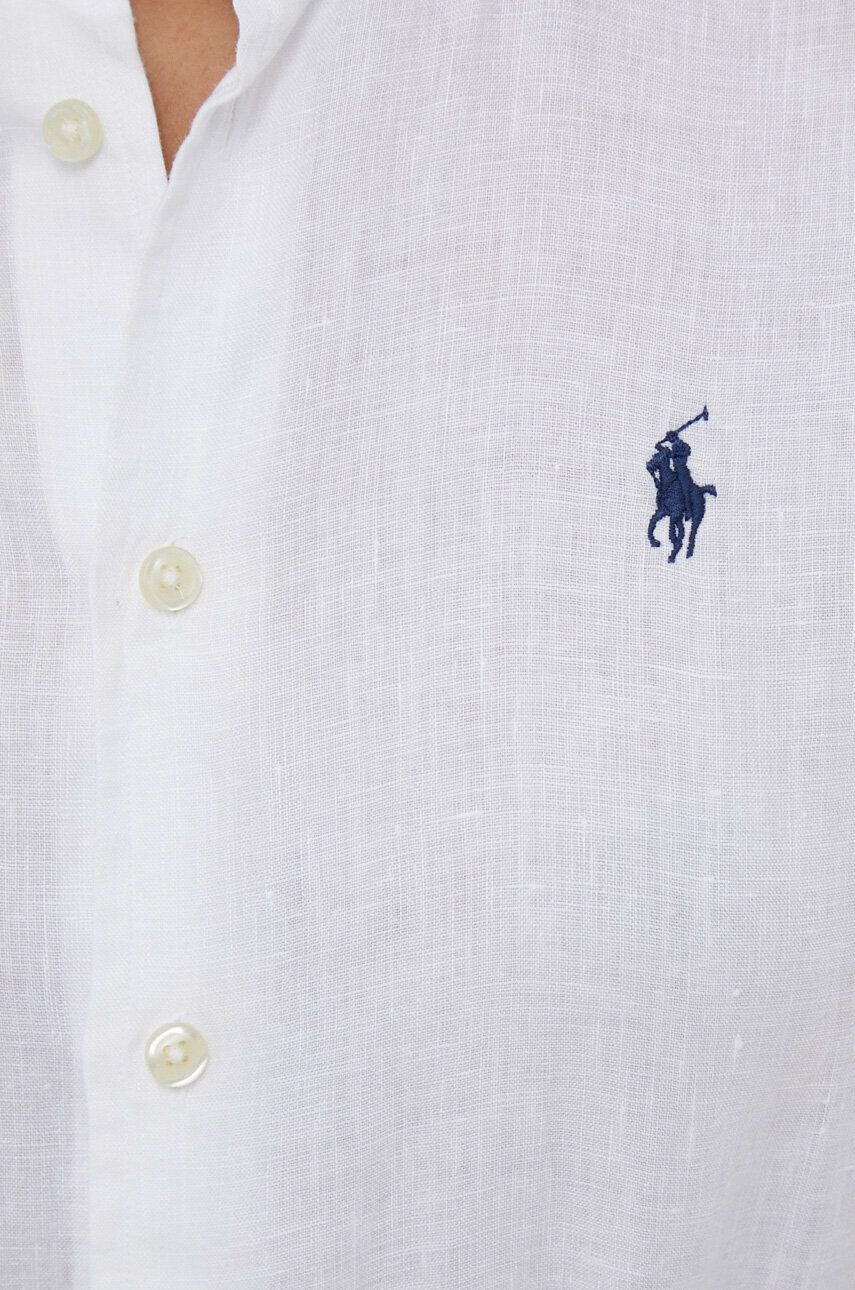 Polo Ralph Lauren Plátěná košile bílá barva regular s klasickým límcem - Pepit.cz