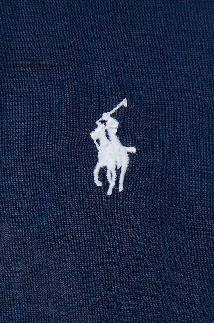 Polo Ralph Lauren Plátěná košile tmavomodrá barva regular s klasickým límcem - Pepit.cz