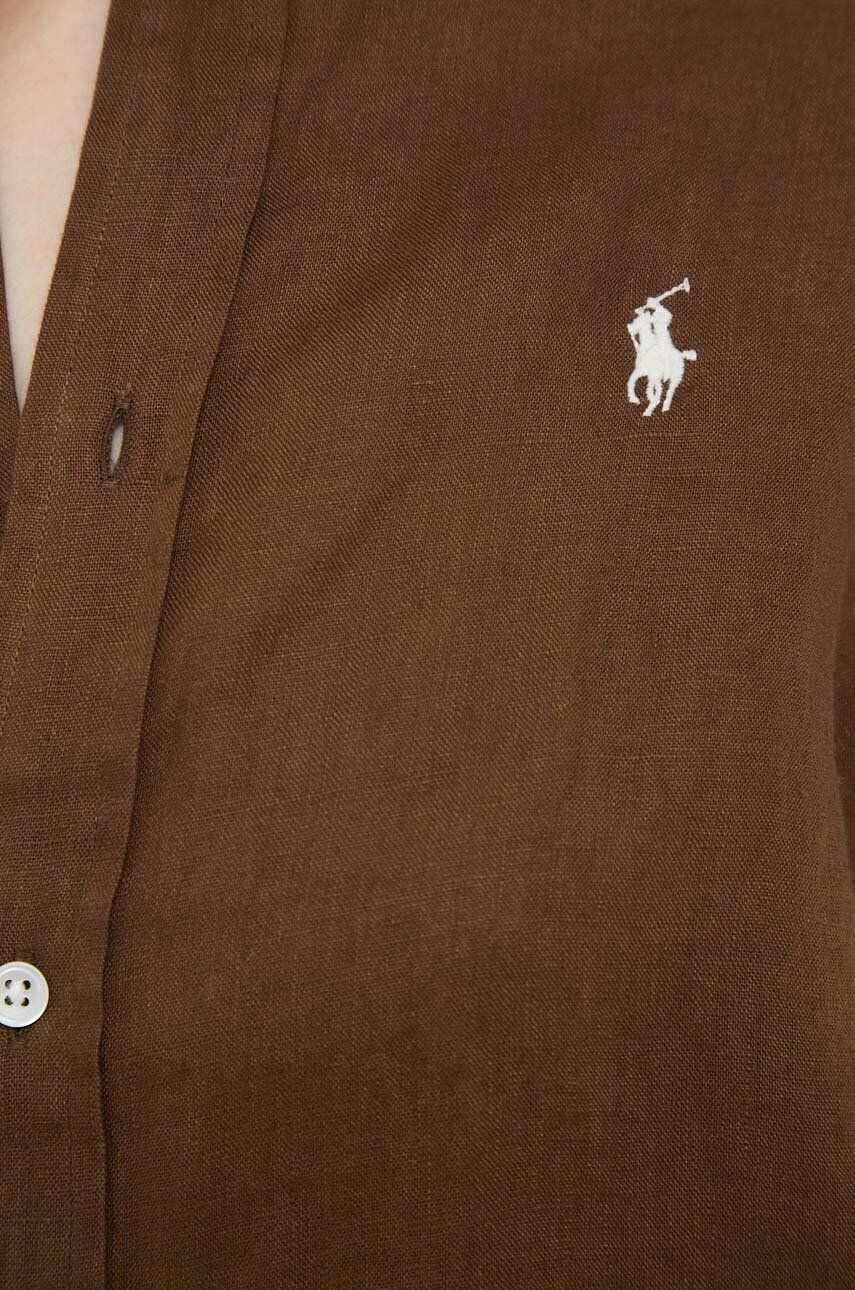 Polo Ralph Lauren Plátěná košile tmavomodrá barva slim s límečkem button-down - Pepit.cz