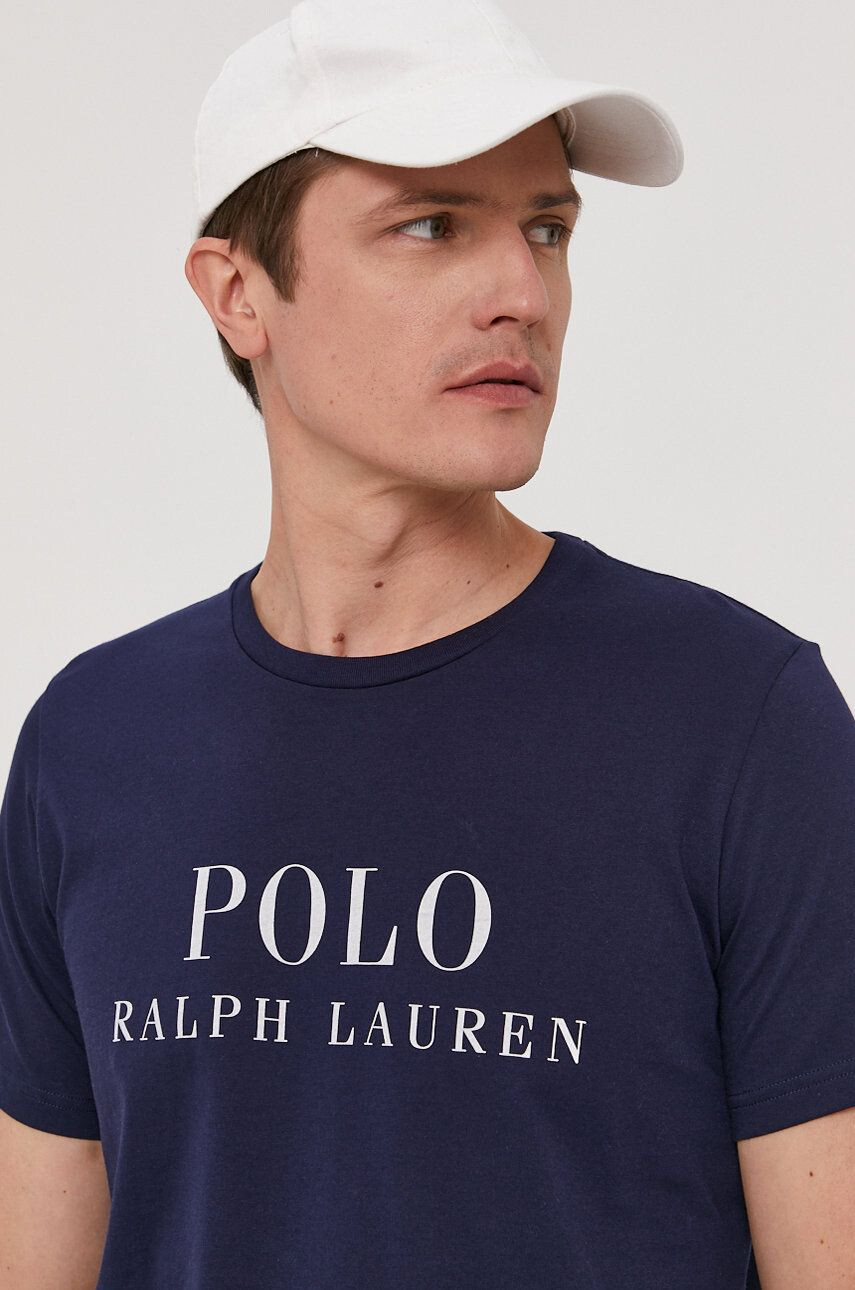 Polo Ralph Lauren Tričko pánské tmavomodrá barva s potiskem - Pepit.cz