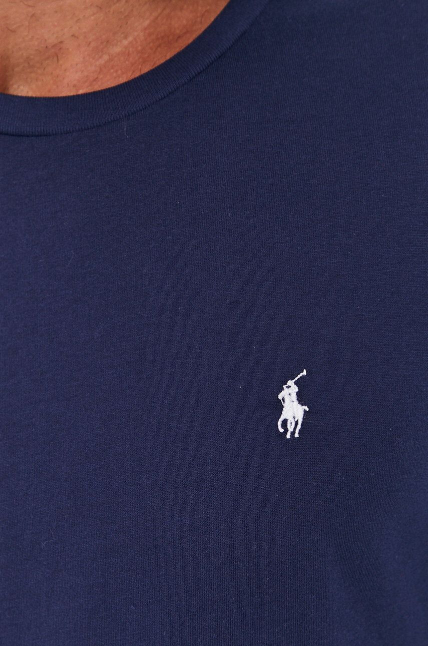 Polo Ralph Lauren Tričko s dlouhým rukávem pánské tmavomodrá barva hladké - Pepit.cz